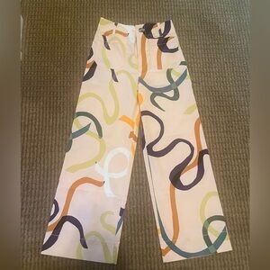 Anthropologie Maeve Wide Leg Colorful Abstract Colette Pants